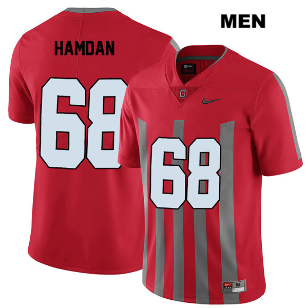 Ohio State Buckeyes Men's Zaid Hamdan #68 Red Authentic Nike Elite College NCAA Stitched Football Jersey WQ19N26TX